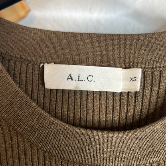 A.L.C. Delia Knit Ribbed Sweater Flare Dress - Picture 3 of 5